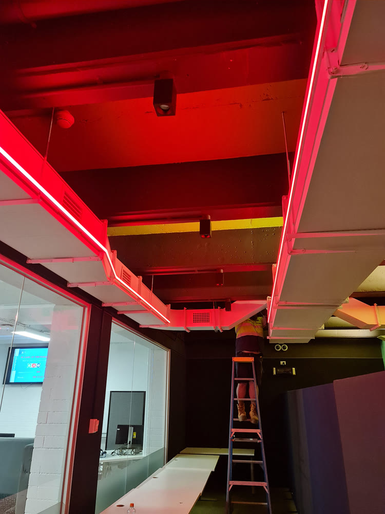 Esports arena electrical and lighting install at Monash University