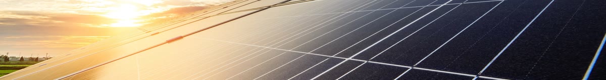 Solar panel array catching golden light